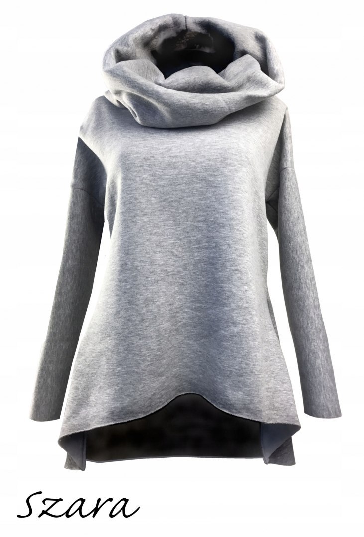 MIĘSISTA bluza WYWIJANY KOŁNIERZ szara MIĘSISTA bluza WYWIJANY KOŁNIERZ szara