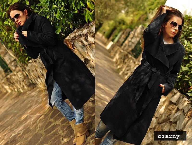 PLUS SIZE wiosenny PŁASZCZ petersham CZARNY DUŻY PLUS SIZE wiosenny PŁASZCZ petersham CZARNY DUŻY