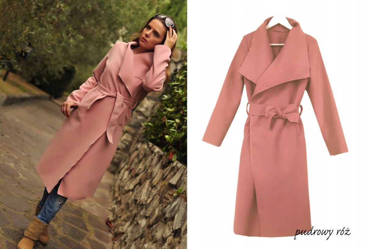 PLUS SIZE wiosenny PŁASZCZ petersham PUDR RÓŻ DUŻY PLUS SIZE wiosenny PŁASZCZ petersham PUDR RÓŻ DUŻY