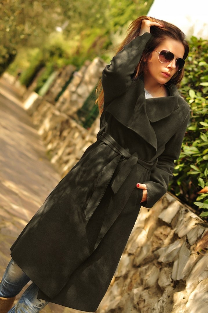 PLUS SIZE wiosenny PŁASZCZ petersham STÓJKA grafit PLUS SIZE wiosenny PŁASZCZ petersham STÓJKA grafit