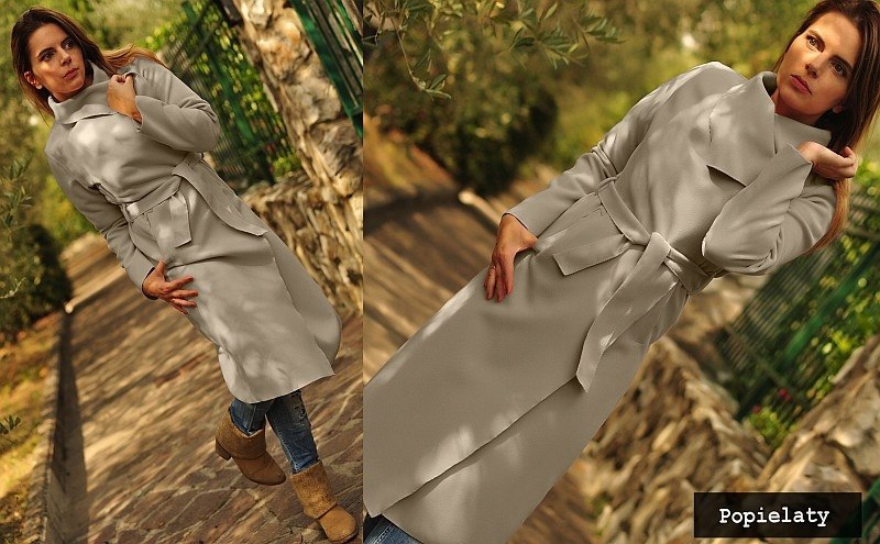 PLUS SIZE wiosenny PŁASZCZ petersham SZARY DUŻY PLUS SIZE wiosenny PŁASZCZ petersham SZARY DUŻY