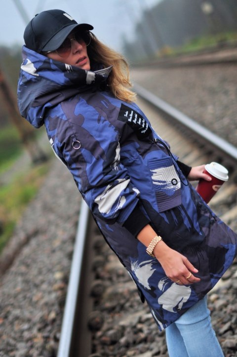 PARKA KAPTUR zimowa OCIEPLANA moro 3WILL blue r. L PARKA KAPTUR zimowa OCIEPLANA moro 3WILL blue r. L