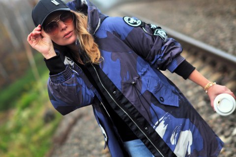 PARKA KAPTUR zimowa OCIEPLANA moro 3WILL blue r. L PARKA KAPTUR zimowa OCIEPLANA moro 3WILL blue r. L