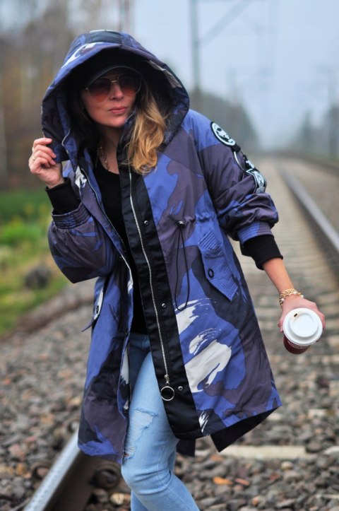 PARKA KAPTUR zimowa OCIEPLANA moro 3WILL blue r. L PARKA KAPTUR zimowa OCIEPLANA moro 3WILL blue r. L