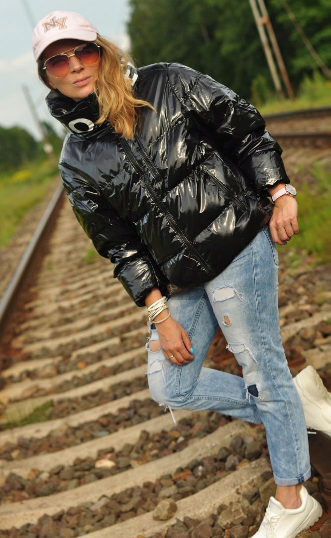 KURTKA PUCHOWA revanstudio PUCH lakierowana SZARY KURTKA PUCHOWA revanstudio PUCH lakierowana SZARY