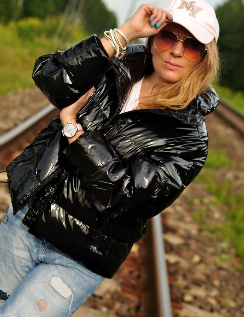 KURTKA PUCHOWA revanstudio PUCH lakierowana SZARY KURTKA PUCHOWA revanstudio PUCH lakierowana SZARY