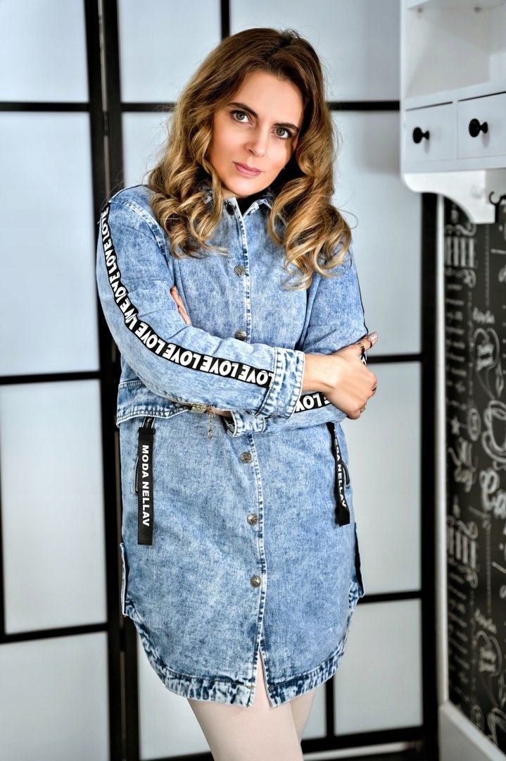KURTKA JEANS PARKA DEKATYZOWANA długi rękaw KURTKA JEANS PARKA DEKATYZOWANA długi rękaw